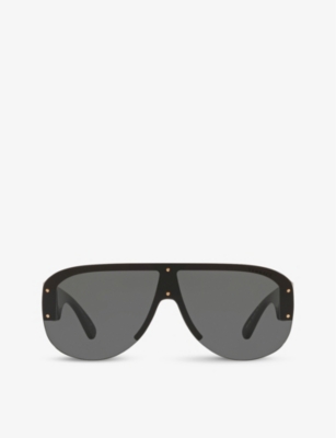 Versace Ve4391 Round-frame Sunglasses In Black