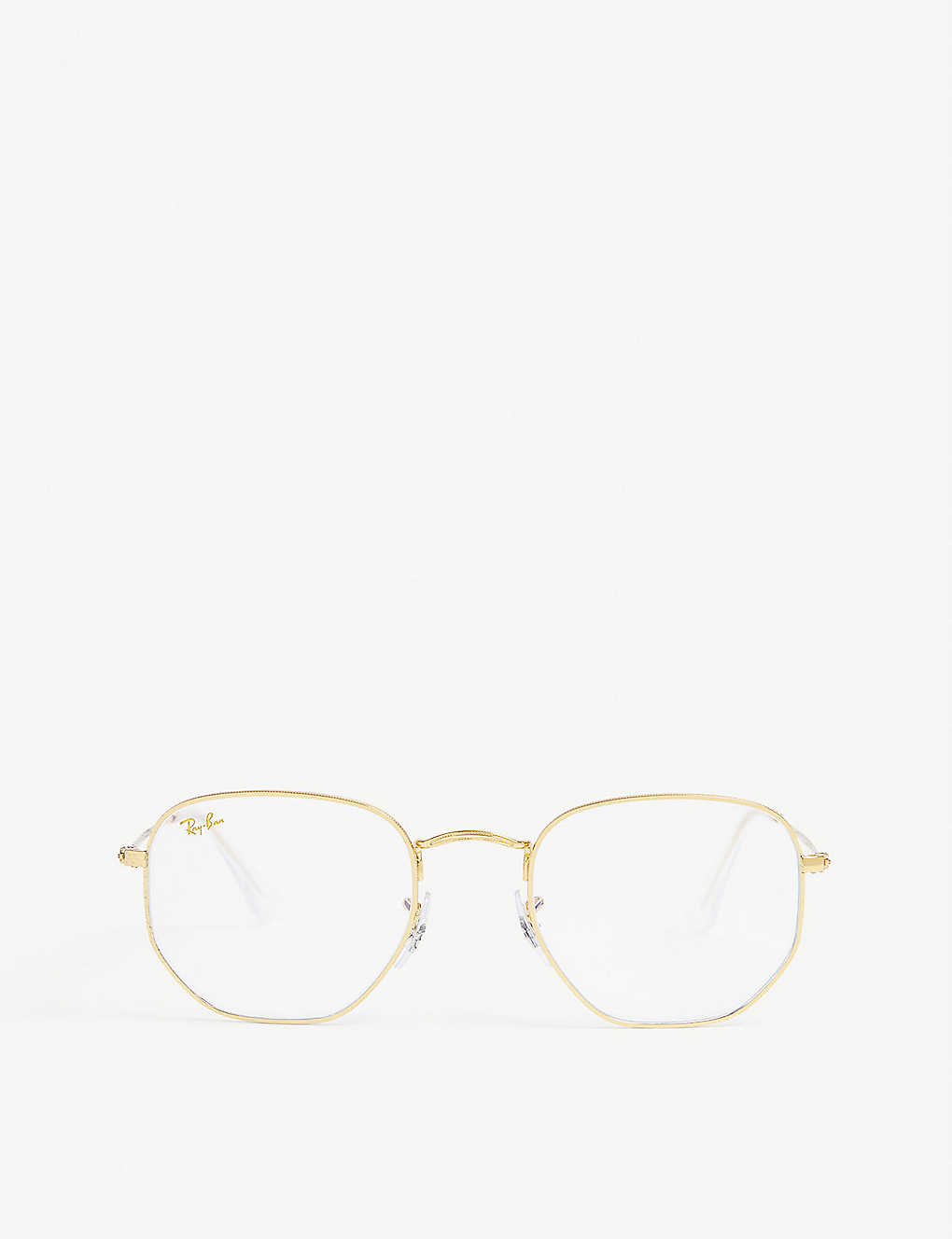 Ray Ban Rb3548 Hexagonal-frame Glasses In Gold