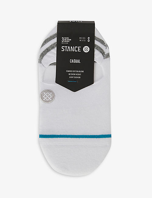 STANCE: Gamut 2 No Show cotton-blend socks pack of three