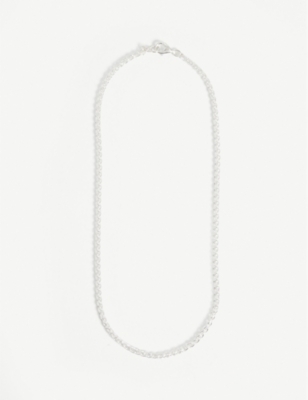 Walter Van Beirendonck Oversized Logo-plaque Chain Necklace In White