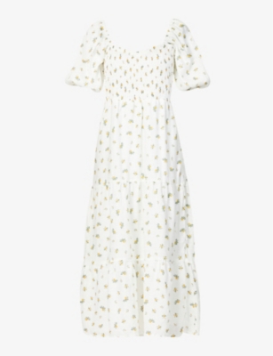 Floral Print Linen Dress