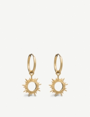 RACHEL JACKSON: Eternal Sun 22ct gold-plated sterling silver earrings