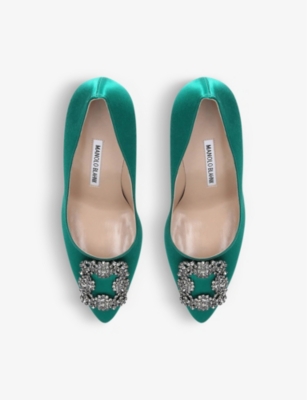 MANOLO BLAHNIK Hangisi 105 crystal-embellished satin courts