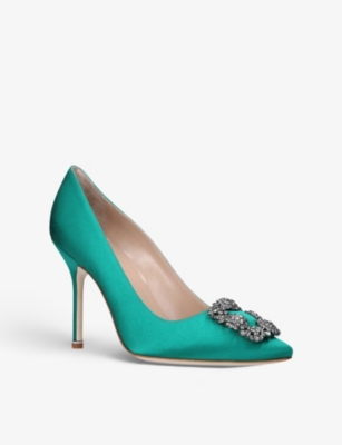 MANOLO BLAHNIK Hangisi 105 crystal-embellished satin courts