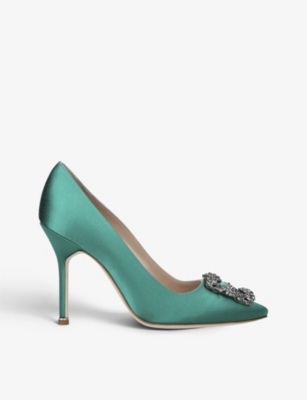 MANOLO BLAHNIK Hangisi 105 crystal-embellished satin courts