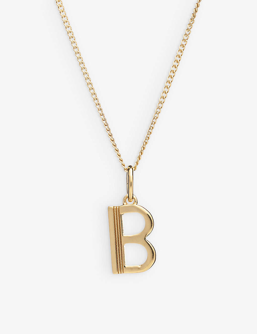 Rachel Jackson Art Deco B Initial 22ct Gold-plated Sterling-silver Necklace In 22 Carat Gold Plated