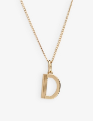 RACHEL JACKSON: Art Deco D Initial yellow gold-plated sterling-silver necklace