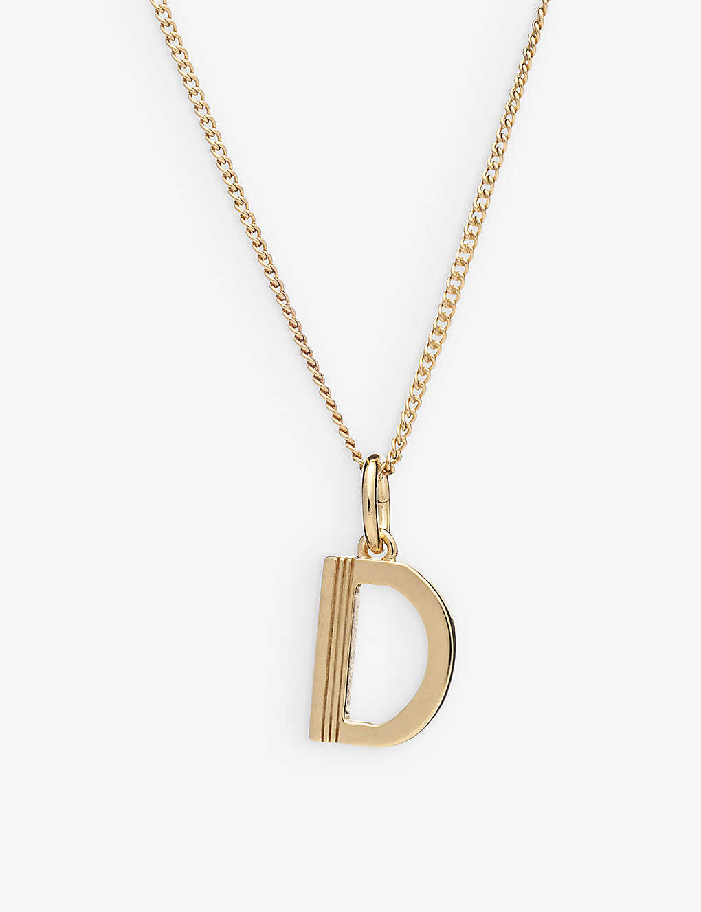 Rachel Jackson Art Deco D Initial Yellow Gold-plated Sterling-silver Necklace In 22 Carat Gold Plated