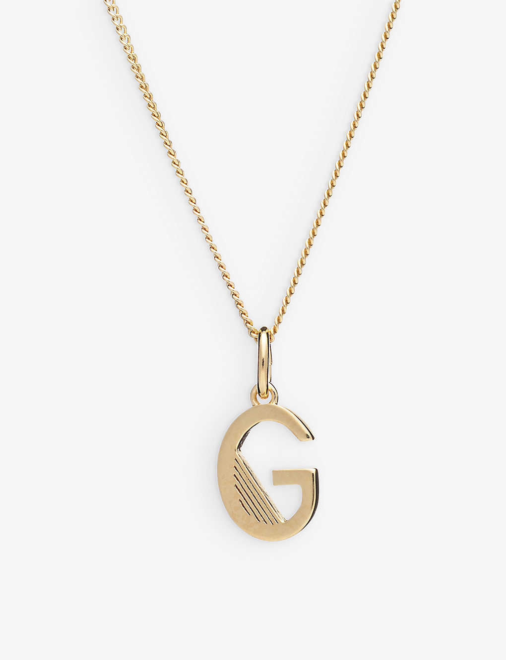Rachel Jackson Art Deco Initial 22ct Gold-plated Sterling Silver Necklace In 22 Carat Gold Plated