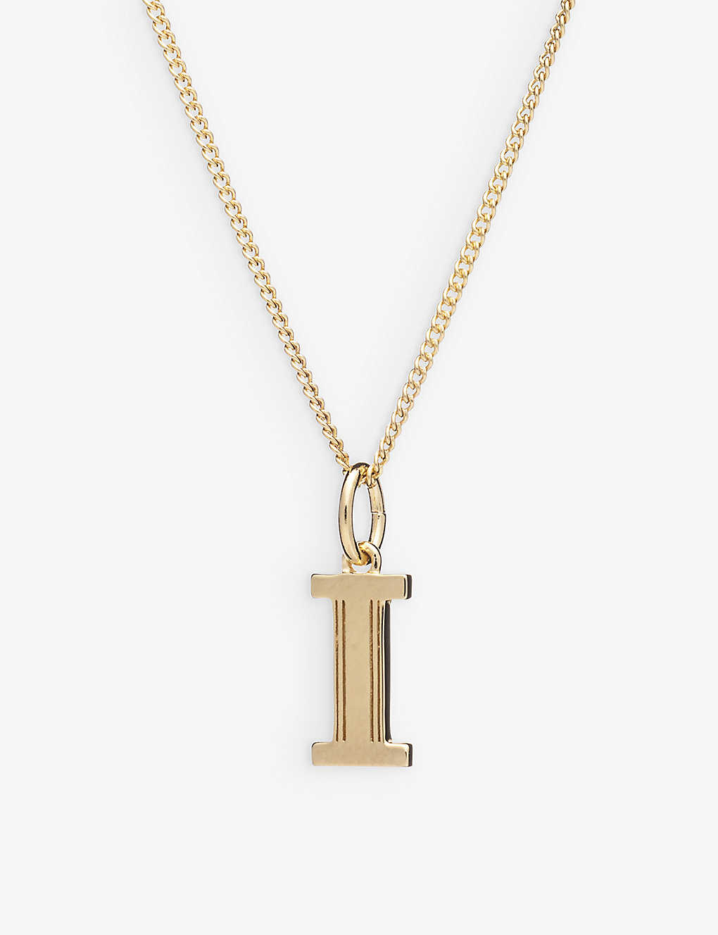 Rachel Jackson Art Deco I Initial 22ct Yellow Gold-plated Sterling-silver Necklace In 22 Carat Gold Plated