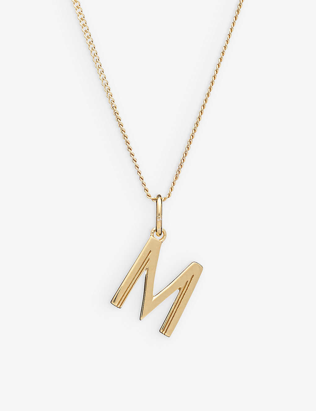 Rachel Jackson Art Deco M Initial Yellow Gold-plated Sterling-silver Necklace In 22 Carat Gold Plated
