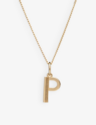 RACHEL JACKSON: Art Deco P Initial 22ct yellow gold-plated sterling-silver necklace