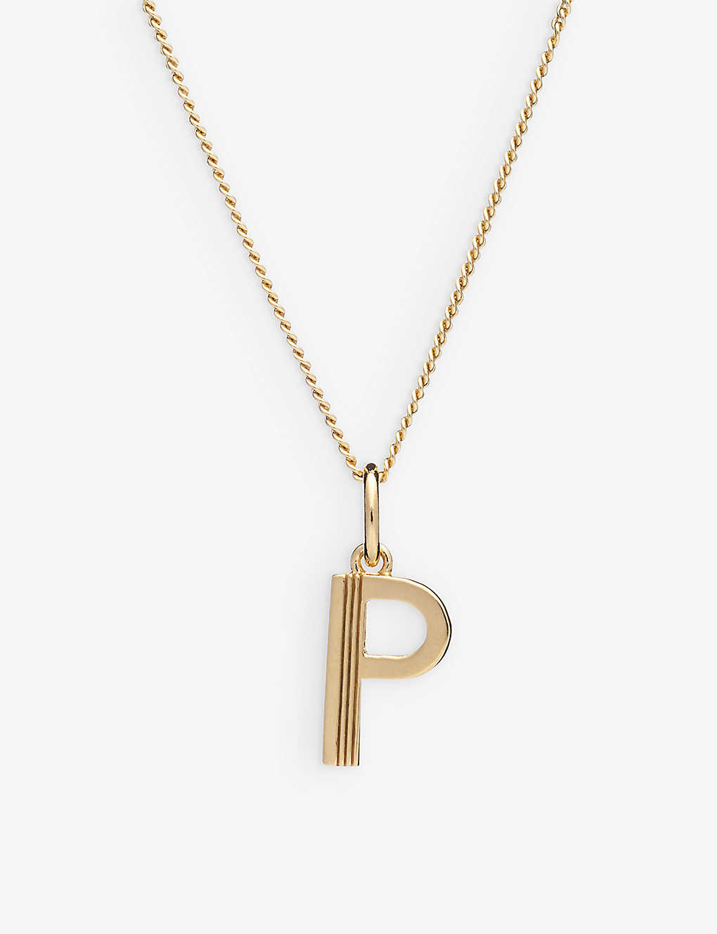 Rachel Jackson Art Deco P Initial 22ct Yellow Gold-plated Sterling-silver Necklace In 22 Carat Gold Plated