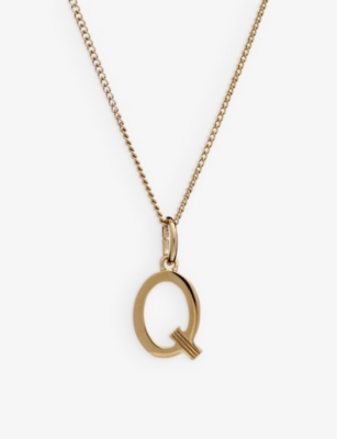 RACHEL JACKSON: Art Deco Q Initial 22ct yellow gold-plated sterling-silver necklace