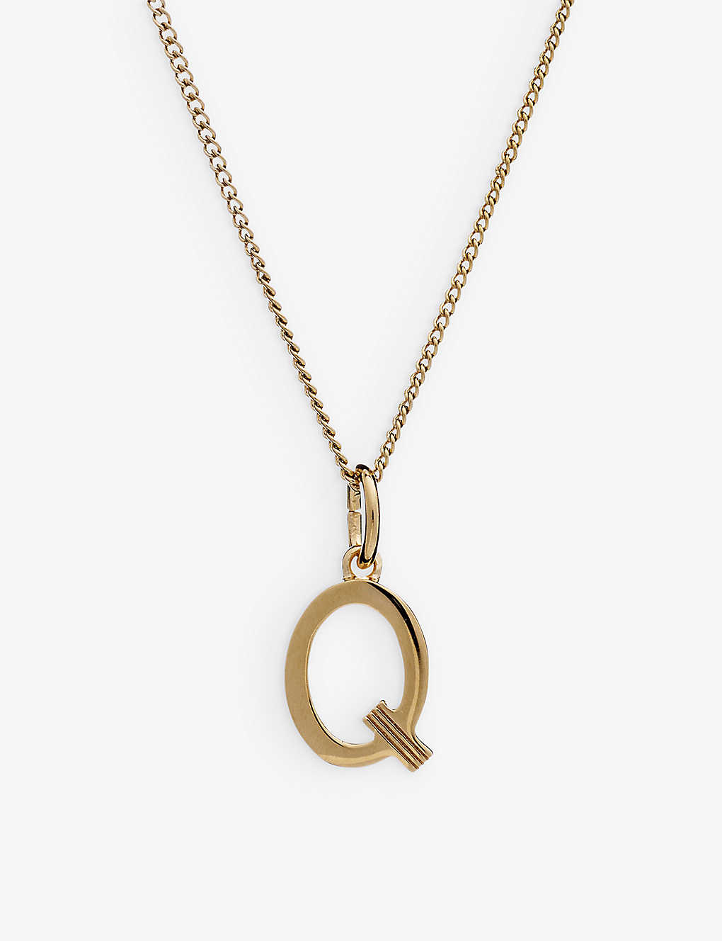 Rachel Jackson Art Deco Q Initial 22ct Yellow Gold-plated Sterling-silver Necklace In 22 Carat Gold Plated