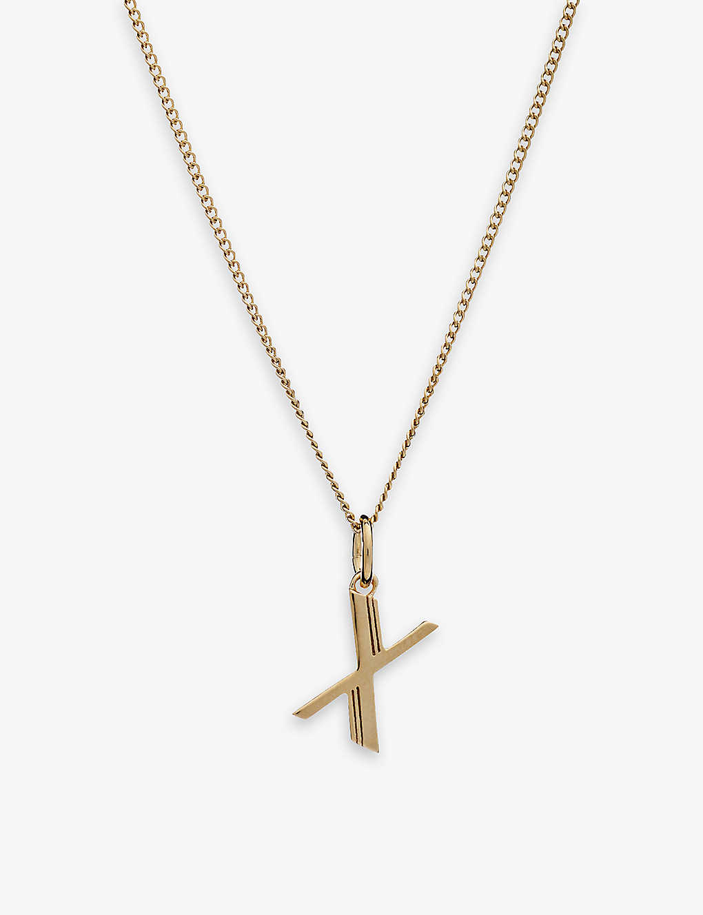 Rachel Jackson Art Deco X Initial 22ct Yellow Gold-plated Sterling-silver Necklace In 22 Carat Gold Plated