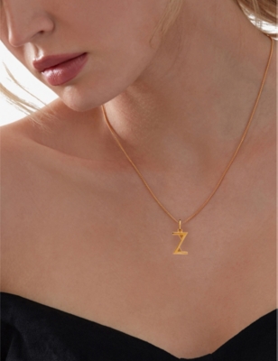 Shop Rachel Jackson Womens 22 Carat Gold Plated Art Deco Z Initial 22ct Yellow Gold-plated Sterling Silve