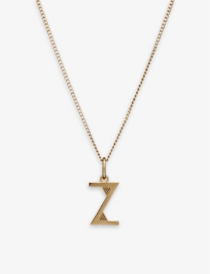 Rachel Jackson Art Deco Z Initial 22ct Yellow Gold-plated Sterling Silver Necklace In 22 Carat Gold Plated