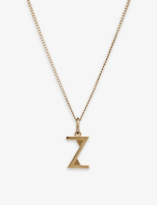 RACHEL JACKSON: Art Deco Z Initial 22ct yellow gold-plated sterling silver necklace