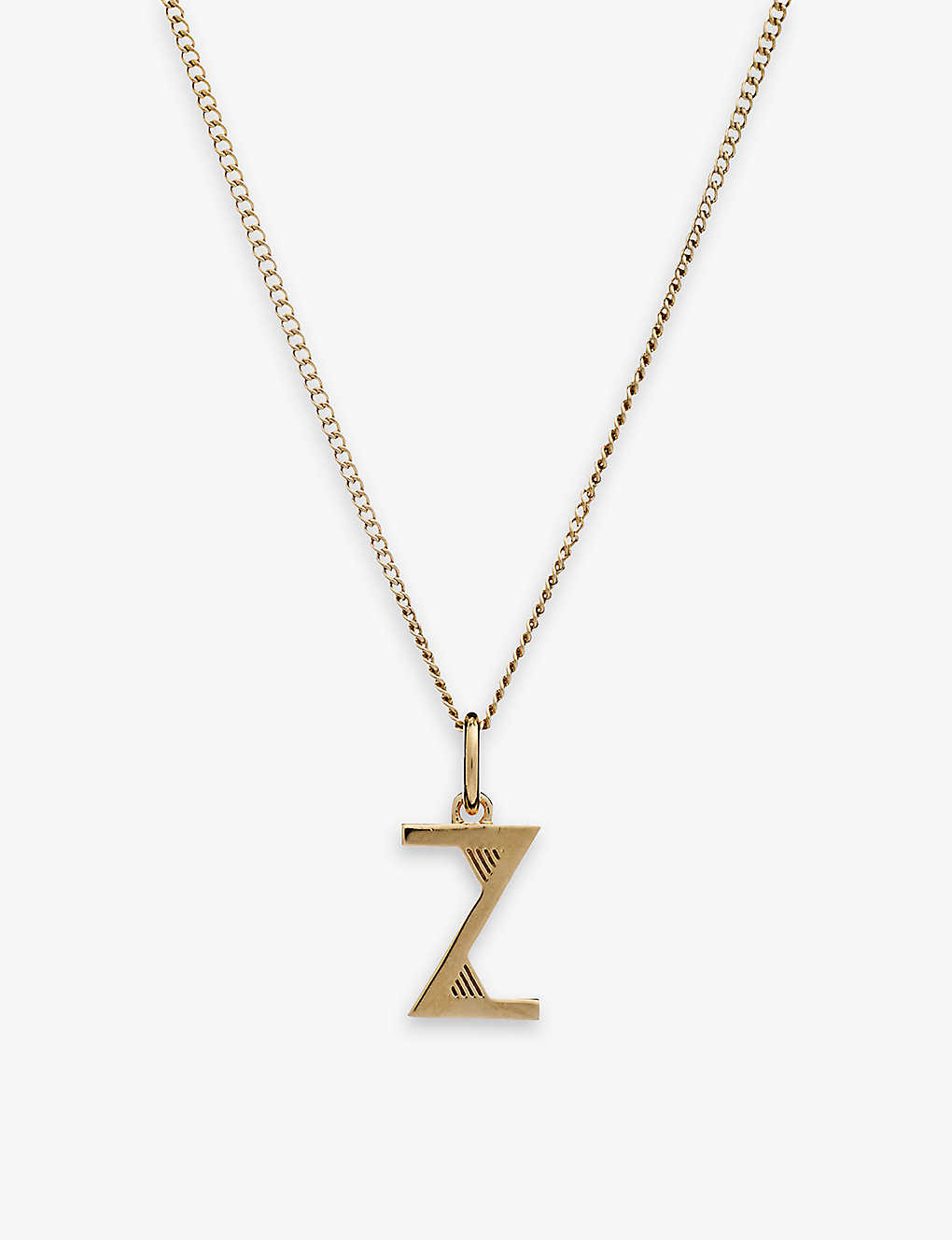 Rachel Jackson Art Deco Z Initial 22ct Yellow Gold-plated Sterling Silver Necklace In 22 Carat Gold Plated