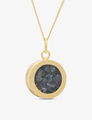 RACHEL JACKSON: Birthstone Amulet September sapphire and 22ct gold-plated sterling silver necklace