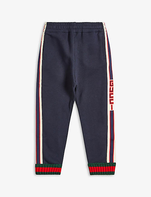 GUCCI: Branded cotton jogging bottoms 4-12 years
