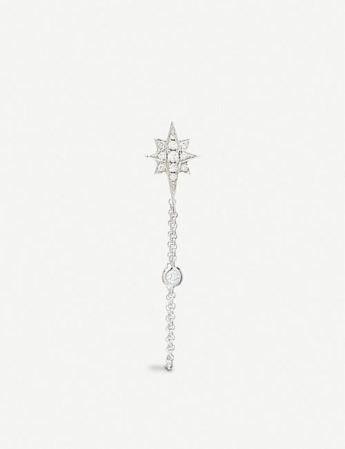 ROXANNE FIRST: 14ct white-gold and diamond shooting star stud earring