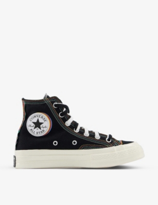 converse all star hi trainers black canvas