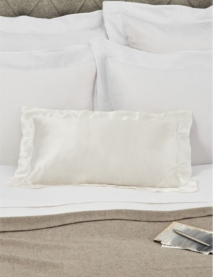 Shop The White Company Chalk Audley Breakfast Silk Pillowcase 30cm X 50cm