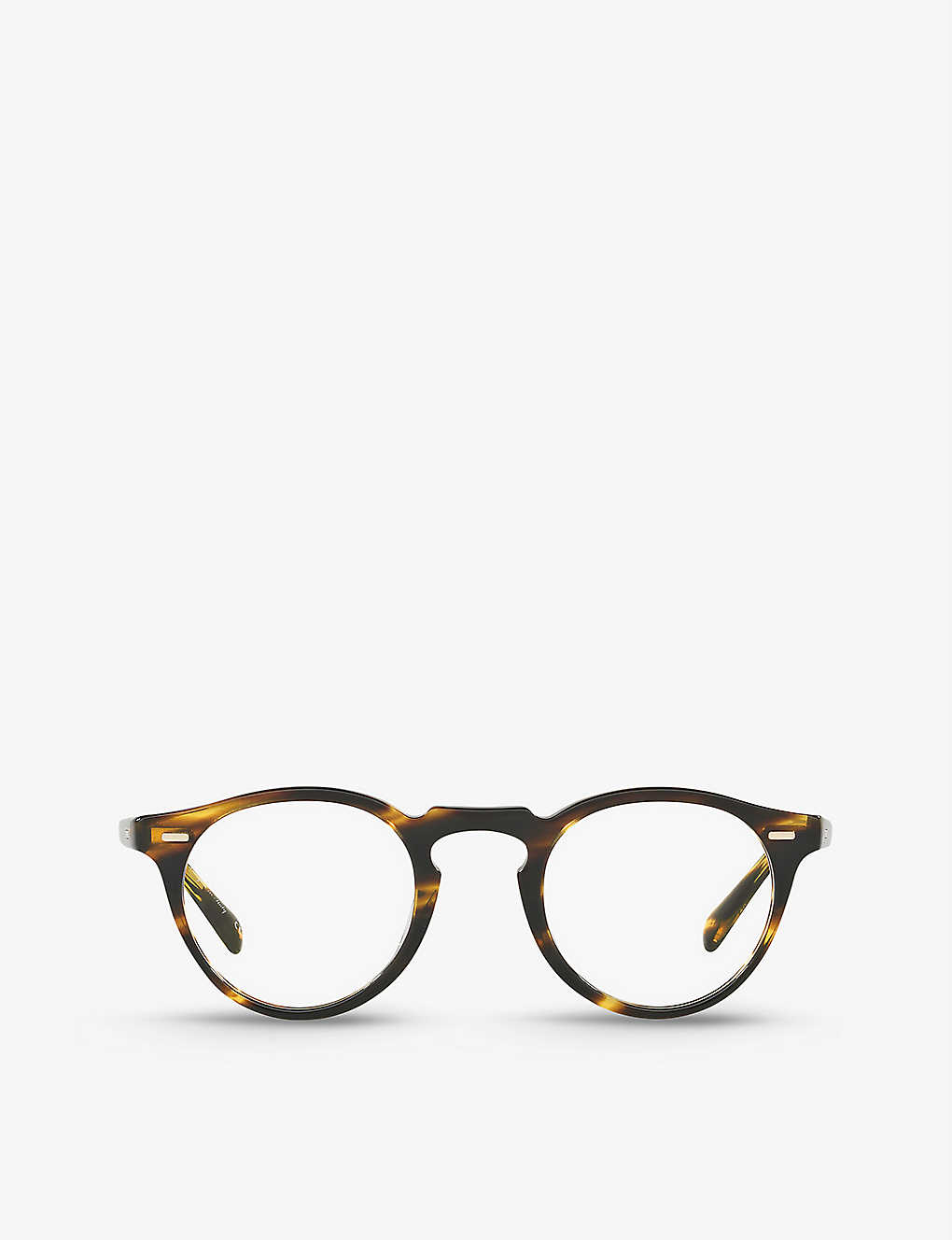 Oliver Peoples Ov5186 Gregory Peck Round-frame Acetate Glasses In Brown