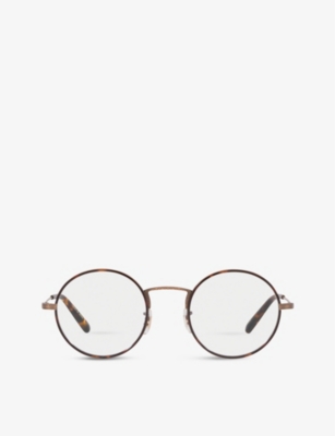 OLIVER PEOPLES OV1250T Ellerby round frame titanium glasses Selfridges