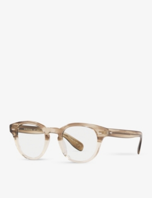 Shop Oliver Peoples Women's Green Ov5413u Cary Grant Round-frame Acetate Glasses