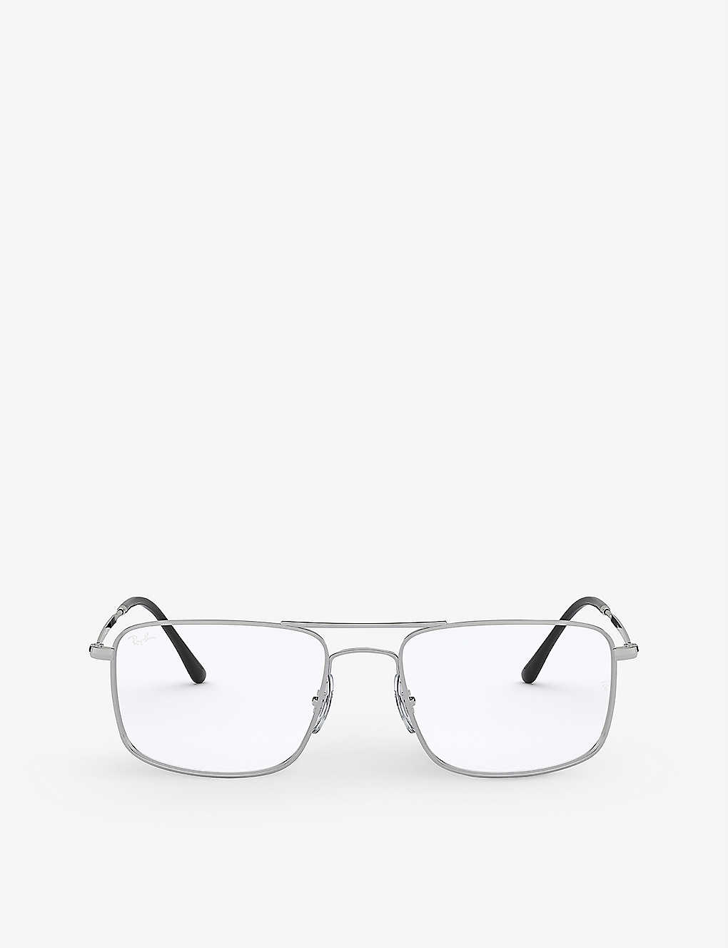 Ray Ban Rx6434 Metal Square-frame Glasses In Silver