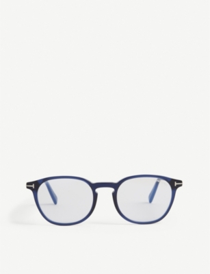 Tom Ford Ft5583-b Acetate Square-frame Optical Glasses In Blue