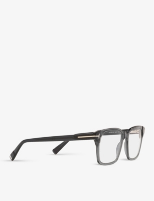 Shop Tom Ford Women's Grey Ft5661-b Acetate Square-frame Optical Glasses