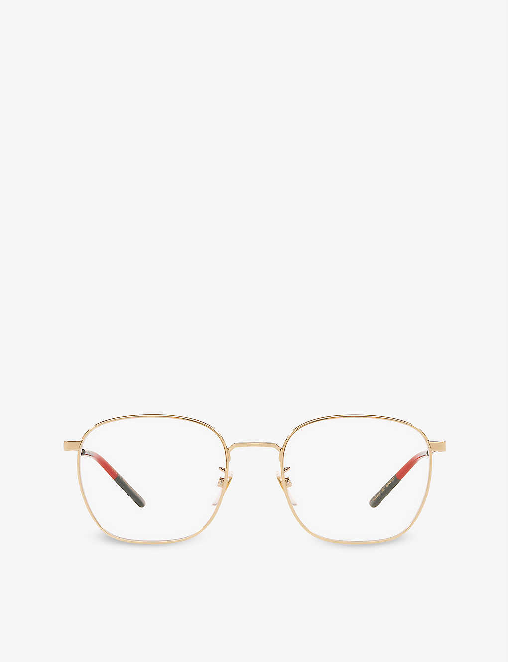Gucci Gg0681o Rectangle-frame Metal Optical Glasses In Gold