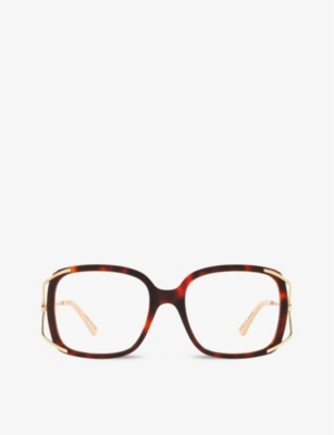 Gucci Gg0648o Square-frame Tortoiseshell Optical Glasses In Red