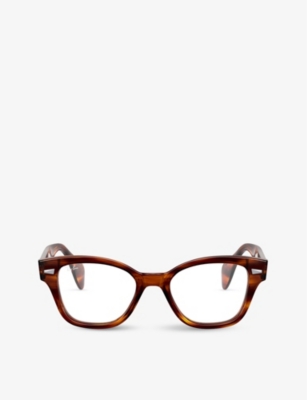Ray Ban Rx0880 Square Acetate Glasses In Brown