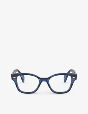 Ray Ban Rx0880 Square Acetate Glasses In Blue