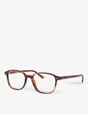 Shop Ray Ban Ray-ban Men's Brown Rx5393 Leonard Acetate Square-frame Sunglasses