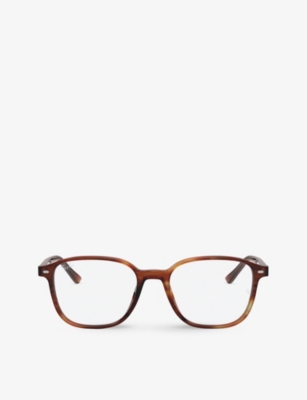 Shop Ray Ban Ray-ban Men's Brown Rx5393 Leonard Acetate Square-frame Sunglasses