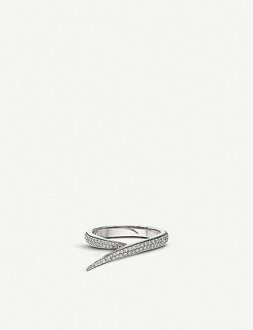 SHAUN LEANE: Interlocking 18ct white-gold and diamond ring