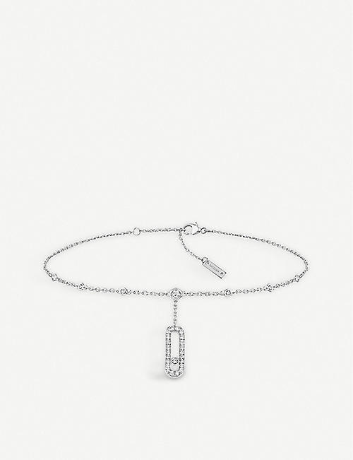 MESSIKA: Move Uno 18ct white-gold and 0.35ct round-cut diamond anklet