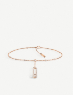 MESSIKA: Move Uno 18ct rose-gold and 0.35ct round-cut diamond anklet