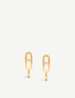MESSIKA: Move Uno 18ct yellow-gold and diamond earrings