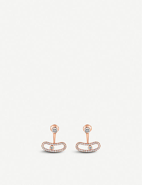 MESSIKA: Move Uno 18ct rose-gold and diamond earrings