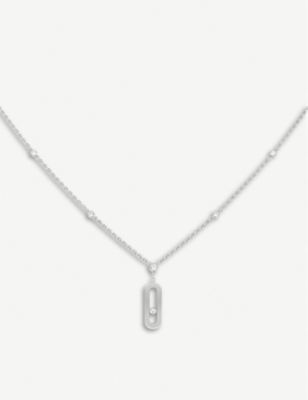 MESSIKA: Move Uno 18ct white-gold and diamond necklace