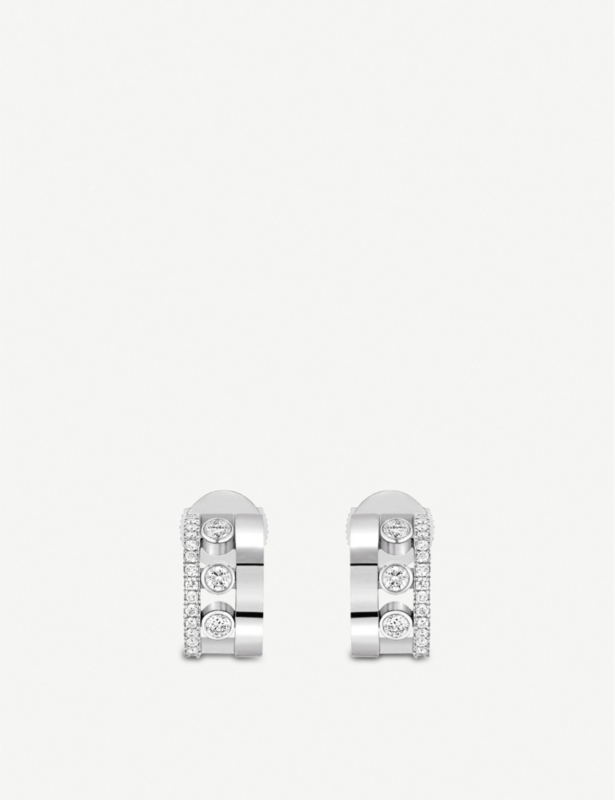 Romane 18ct white-gold and diamond mini earrings