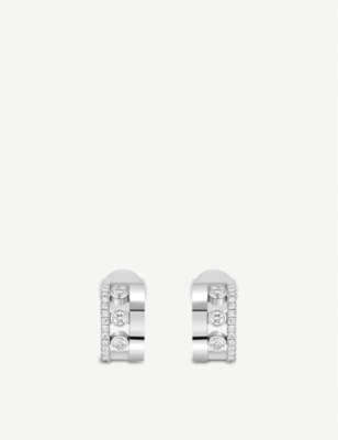 MESSIKA: Romane 18ct white-gold and diamond mini earrings
