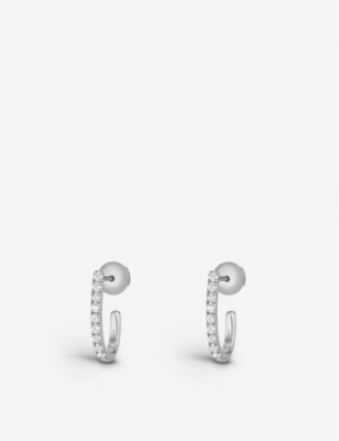 MESSIKA: Gatsby 18ct white-gold and diamond hoop earrings